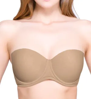 QT Women's Seamless Molded Cup 5 Way Convertible Bra, 1103, Mocha, 40D