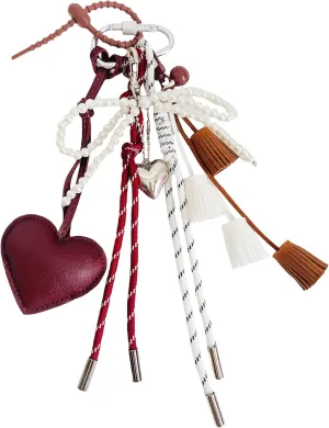 QTMY Heart Tassel Bow Beaded Braided Keychain Bag Charms for Handbag Purse Backpack Accessories Bogg Bag,369
