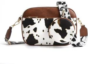 Quilted Crossbody Bags Purse for Women Small Vegan Leather Shoulder Handbags Purses with Two Straps
