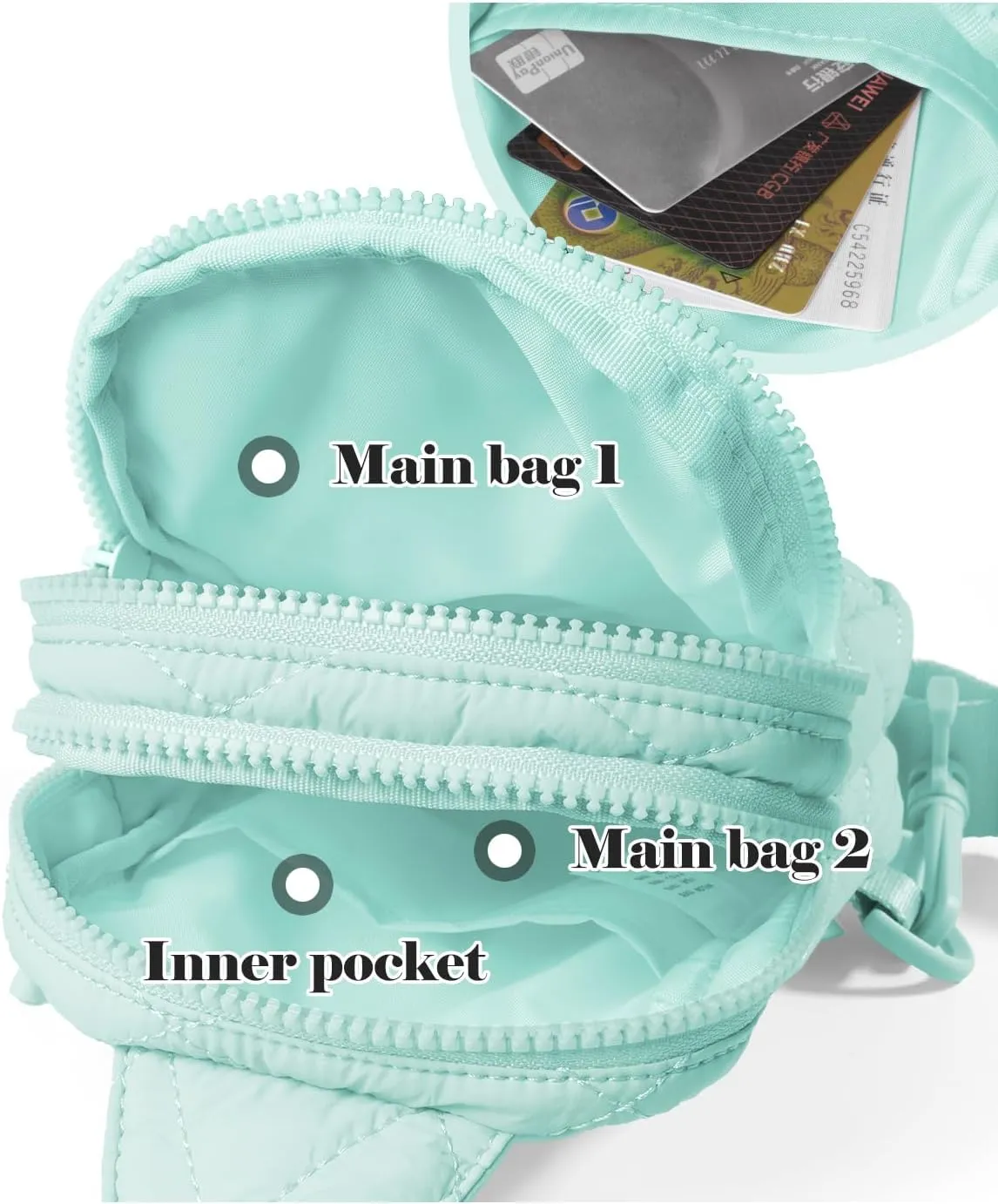 Quilted Puffer Sling Bag for Women Small Backpack Crossbody Chest Bag Fanny Packs Purses for Casual Traveling Hiking