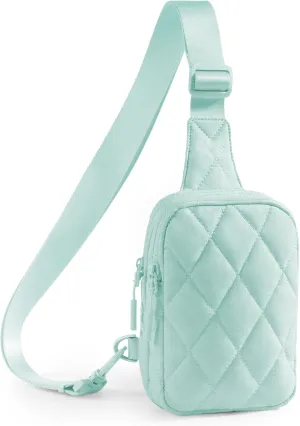 Quilted Puffer Sling Bag for Women Small Backpack Crossbody Chest Bag Fanny Packs Purses for Casual Traveling Hiking