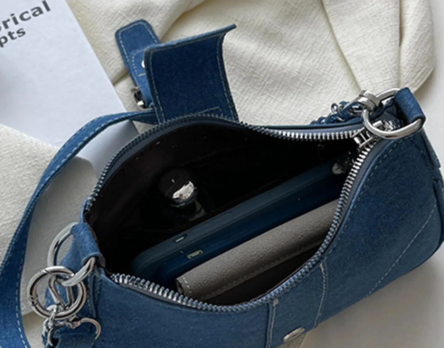 QZUnique Women Denim Mini Bucket Bag Crossbody Purse Shoulder Handbag Drawstring Quilted Tassel Barrel Shape Satchel Tote Bag