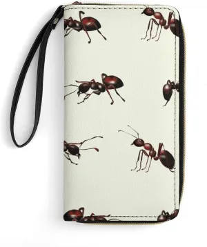 Realistic Ants Women's Wallet Long Clutch Purse with Wristlet Strap Zipper Phone Handbag, 19.7x10.5cm, style, vfdxzgbf456