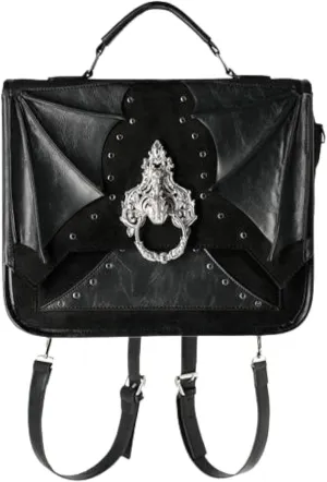 Restyle Bat Knocker Messenger Bag Gothic Winged Studded Alternative Convertible
