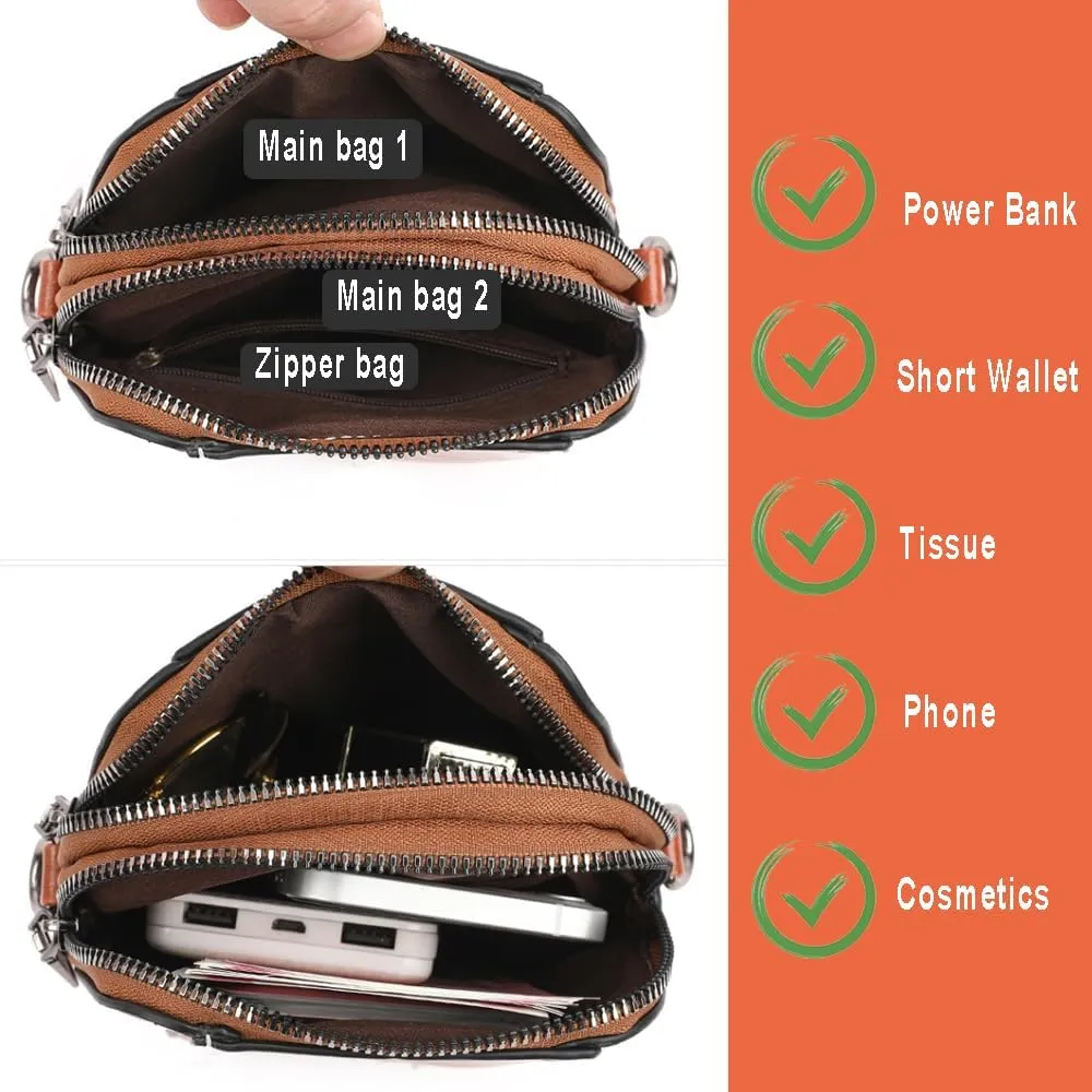 Retro All-Match Vertical Cellphone Bag,Small Leather Crossbody Purse Shoulder Crossbody Bags for Women