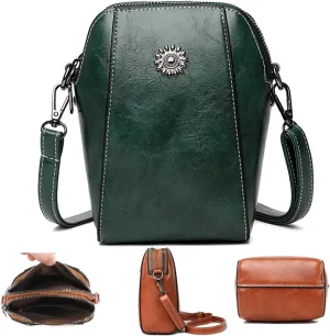 Retro All-Match Vertical Cellphone Bag,Small Leather Crossbody Purse Shoulder Crossbody Bags for Women