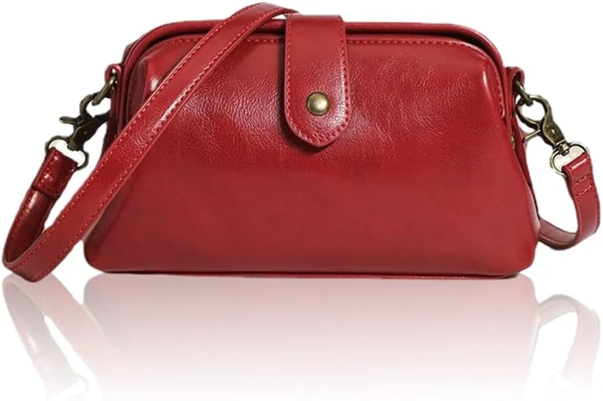 Retro Handmade Bag, Crossbody Leather Shoulder Bags and Clutches, Waterproof Women Crossbody Bag All-match Cellphone Bag