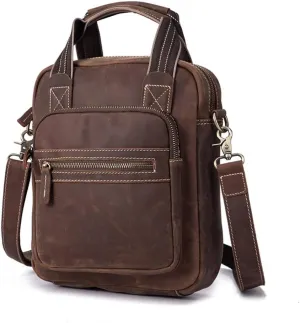 Retro Men's Handbag 10 Inch Flat Bag Shoulder Diagonal Bag Men's Bag Business Bag