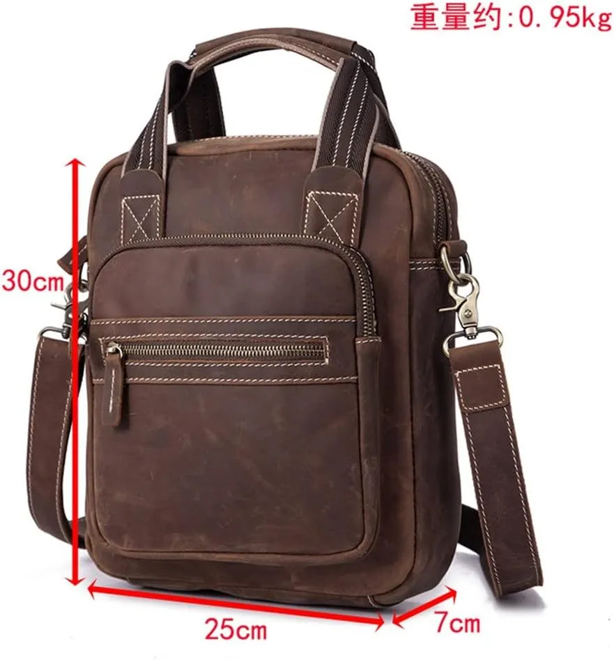 Retro Men's Handbag 10 Inch Flat Bag Shoulder Diagonal Bag Men's Bag Business Bag