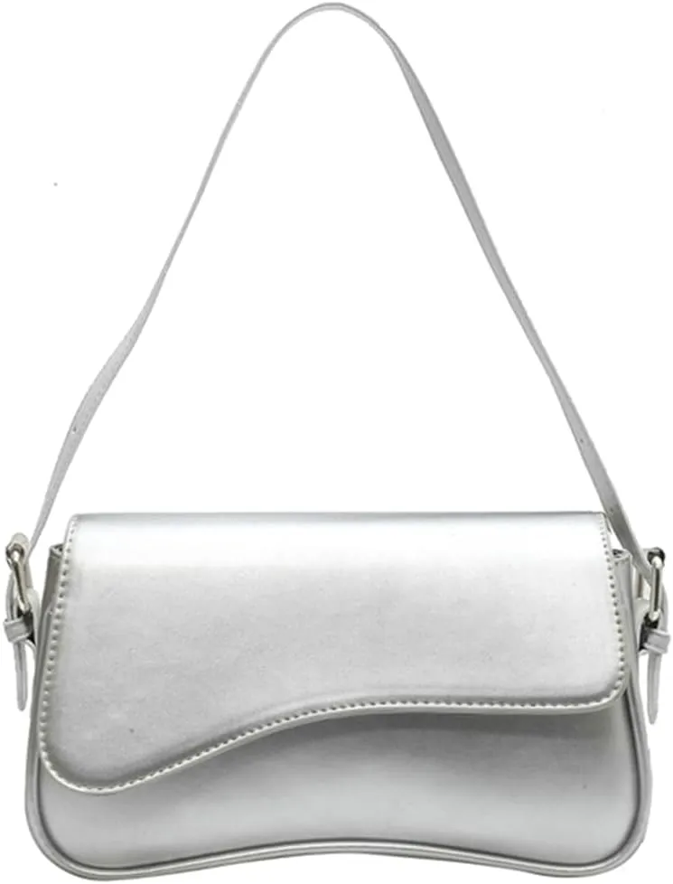 Retro Shoulder Bag for Women Trendy Versatile Tote Bags Small Sling Bags with Zipper Closure Pure Color Handbag