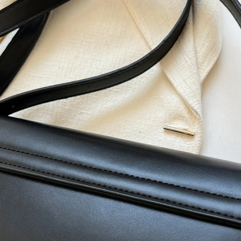 Retro Shoulder Bag for Women Trendy Versatile Tote Bags Small Sling Bags with Zipper Closure Pure Color Handbag