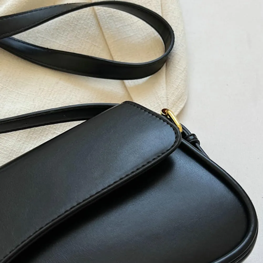 Retro Shoulder Bag for Women Trendy Versatile Tote Bags Small Sling Bags with Zipper Closure Pure Color Handbag
