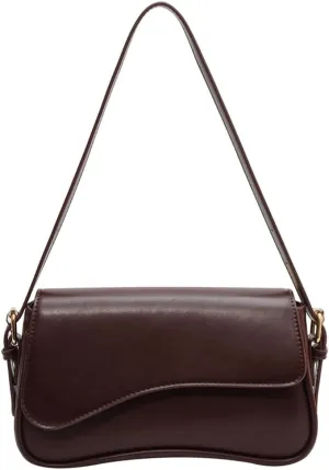 Retro Shoulder Bag for Women Trendy Versatile Tote Bags Small Sling Bags with Zipper Closure Pure Color Handbag
