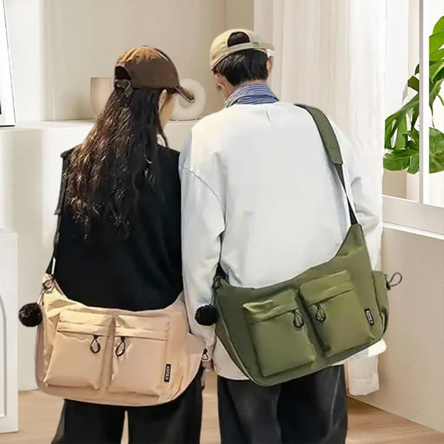 Retro Waterproof Canvas Messenger Bag | Casual Daily Use with Multiple Pockets -New Large Capacity Crossbody Shoulder Bag