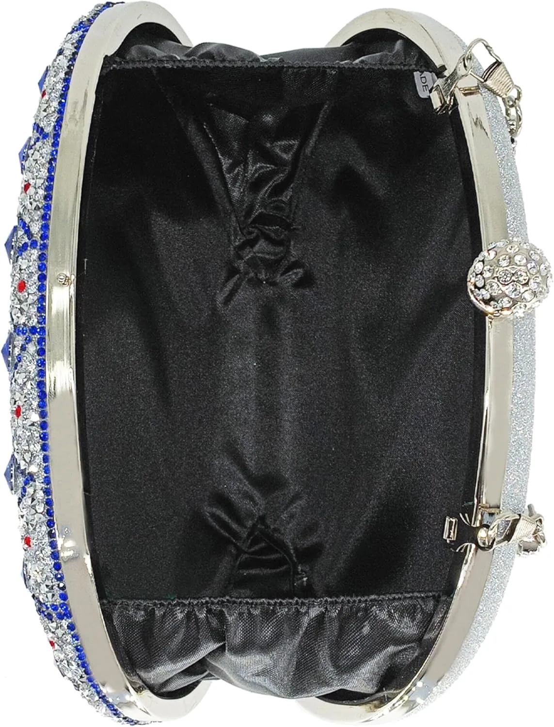 Rhinestone Clutch Purses for Women Evening Wedding Formal - Round Pearl Clasp Handbag - Crystal Diamond Bag