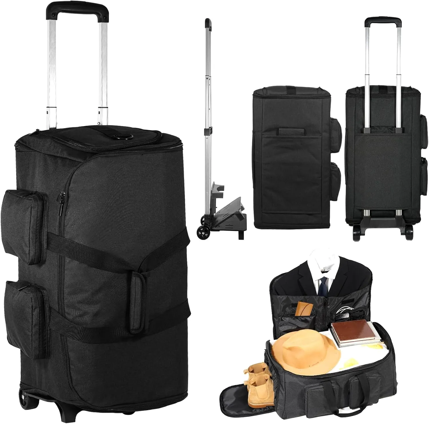 Rolling Garment Bags for Travel, Garment Bag with Wheels, Convertible Garment Duffel bag, Carry On Garment Bag with Shoe Pouch,3 in 1 Carry on Convertible Travel Garment Bag (Rolling Garment Bags)