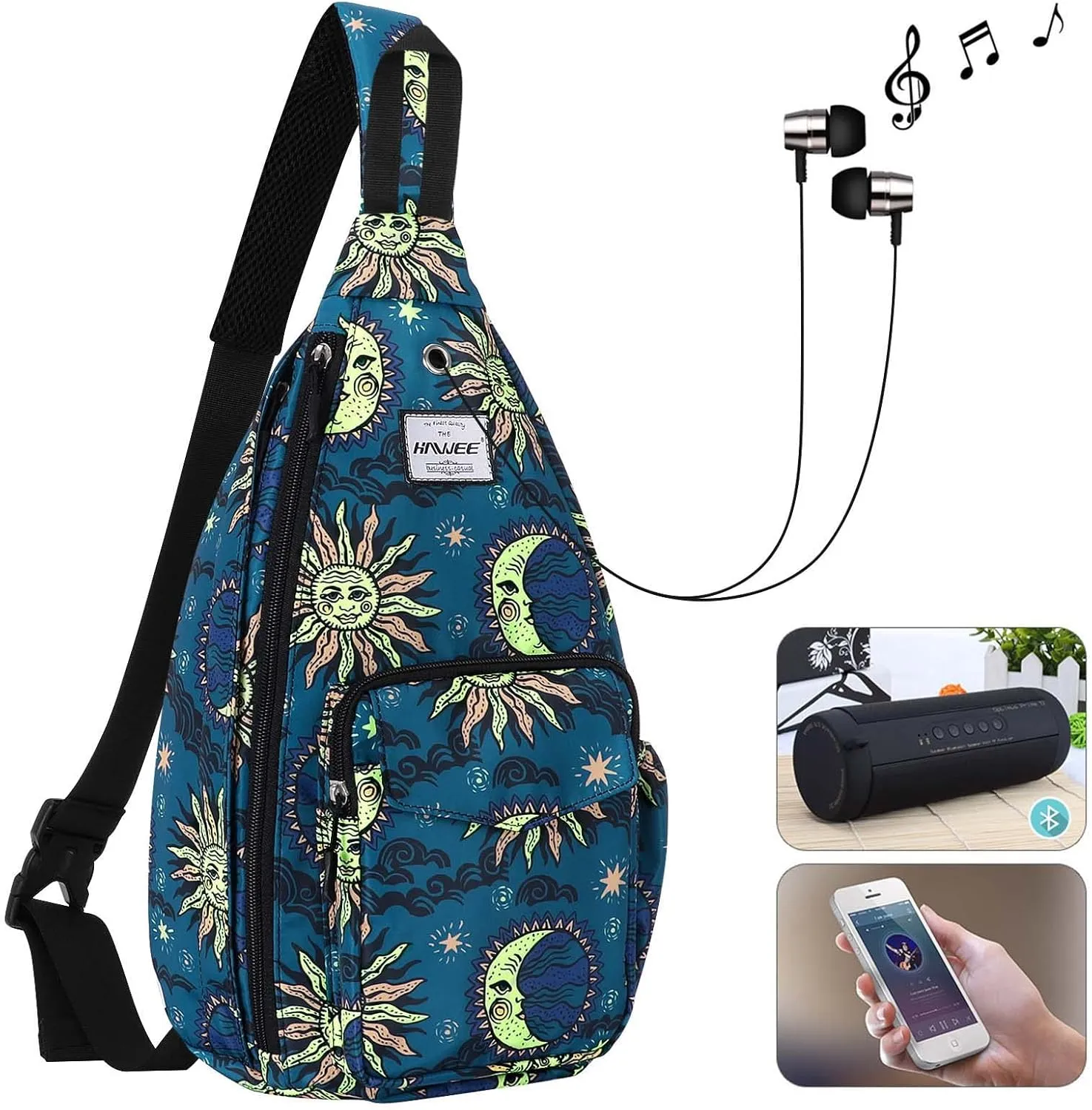 Rope Sling Bag for Women Men Casual Cross Body Daypack Backpack Adjustable Strap Water Repellent for Travel/Sport