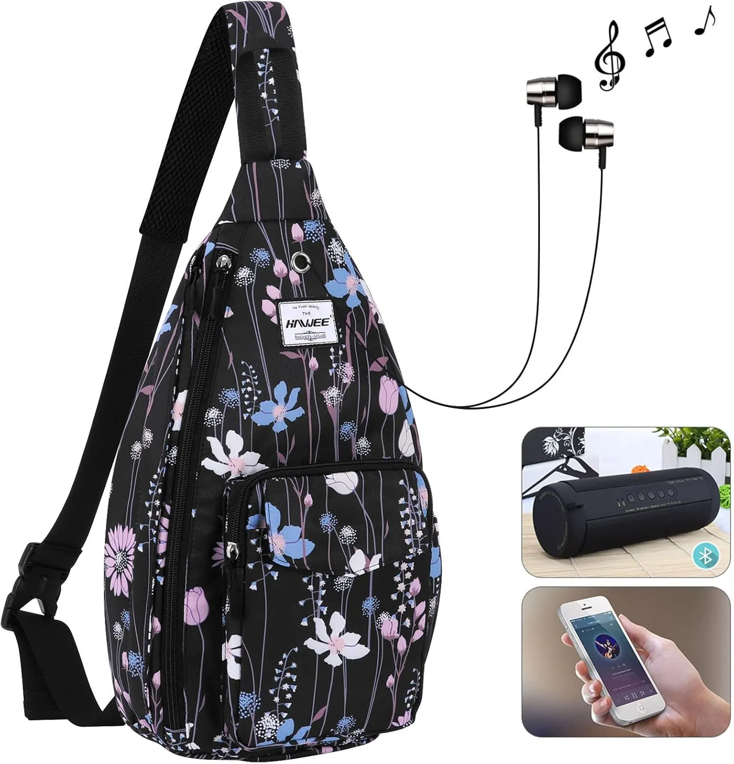 Rope Sling Bag for Women Men Casual Cross Body Daypack Backpack Adjustable Strap Water Repellent for Travel/Sport