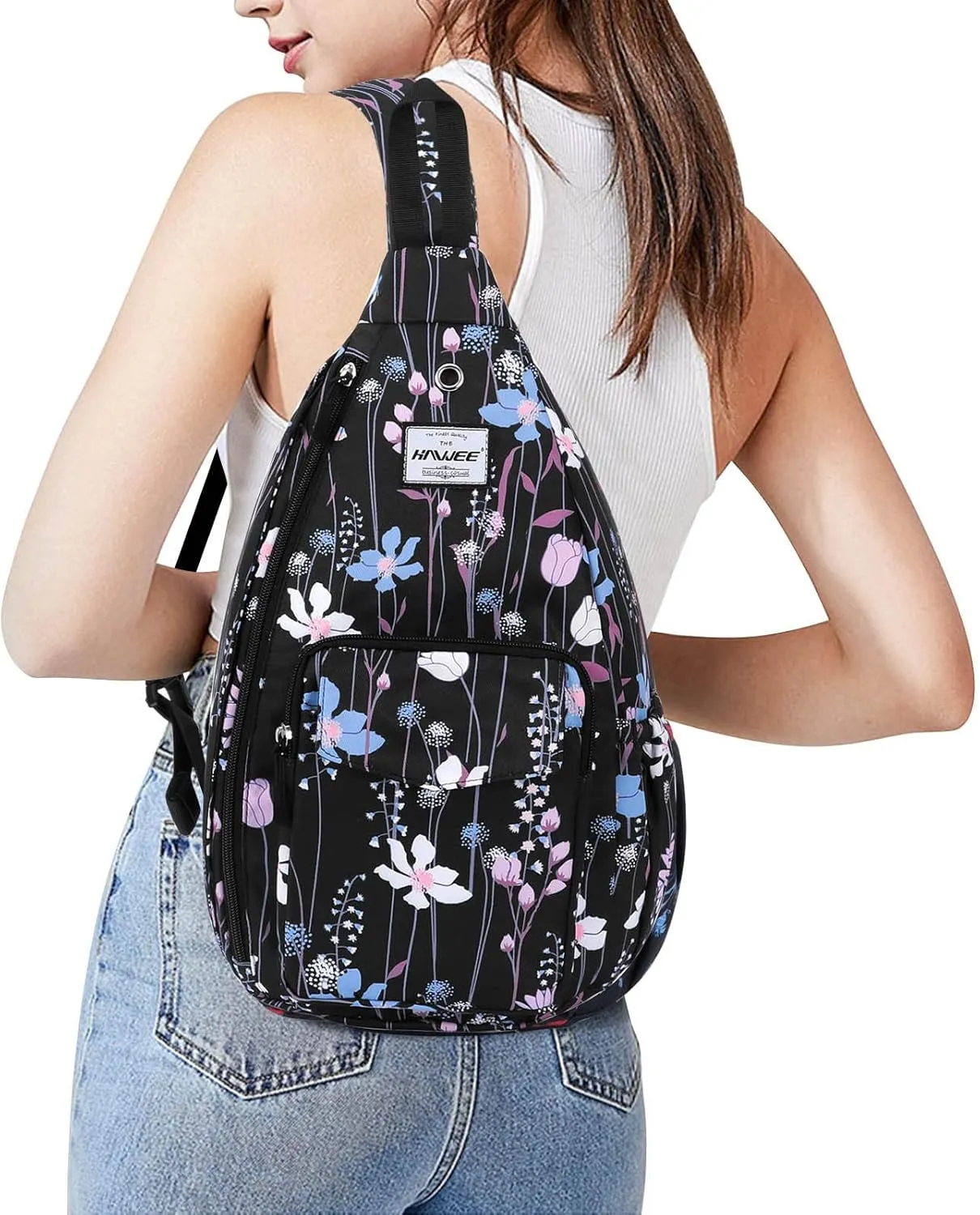 Rope Sling Bag for Women Men Casual Cross Body Daypack Backpack Adjustable Strap Water Repellent for Travel/Sport