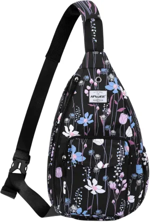 Rope Sling Bag for Women Men Casual Cross Body Daypack Backpack Adjustable Strap Water Repellent for Travel/Sport