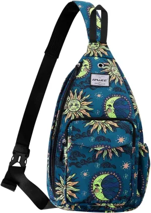 Rope Sling Bag for Women Men Casual Cross Body Daypack Backpack Adjustable Strap Water Repellent for Travel/Sport