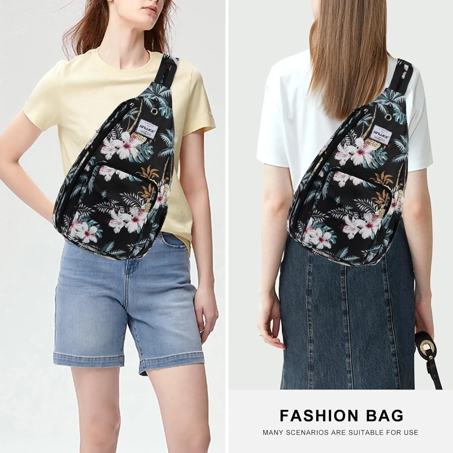 Rope Sling Bag for Women Men Casual Cross Body Daypack Backpack Adjustable Strap Water Repellent for Travel/Sport