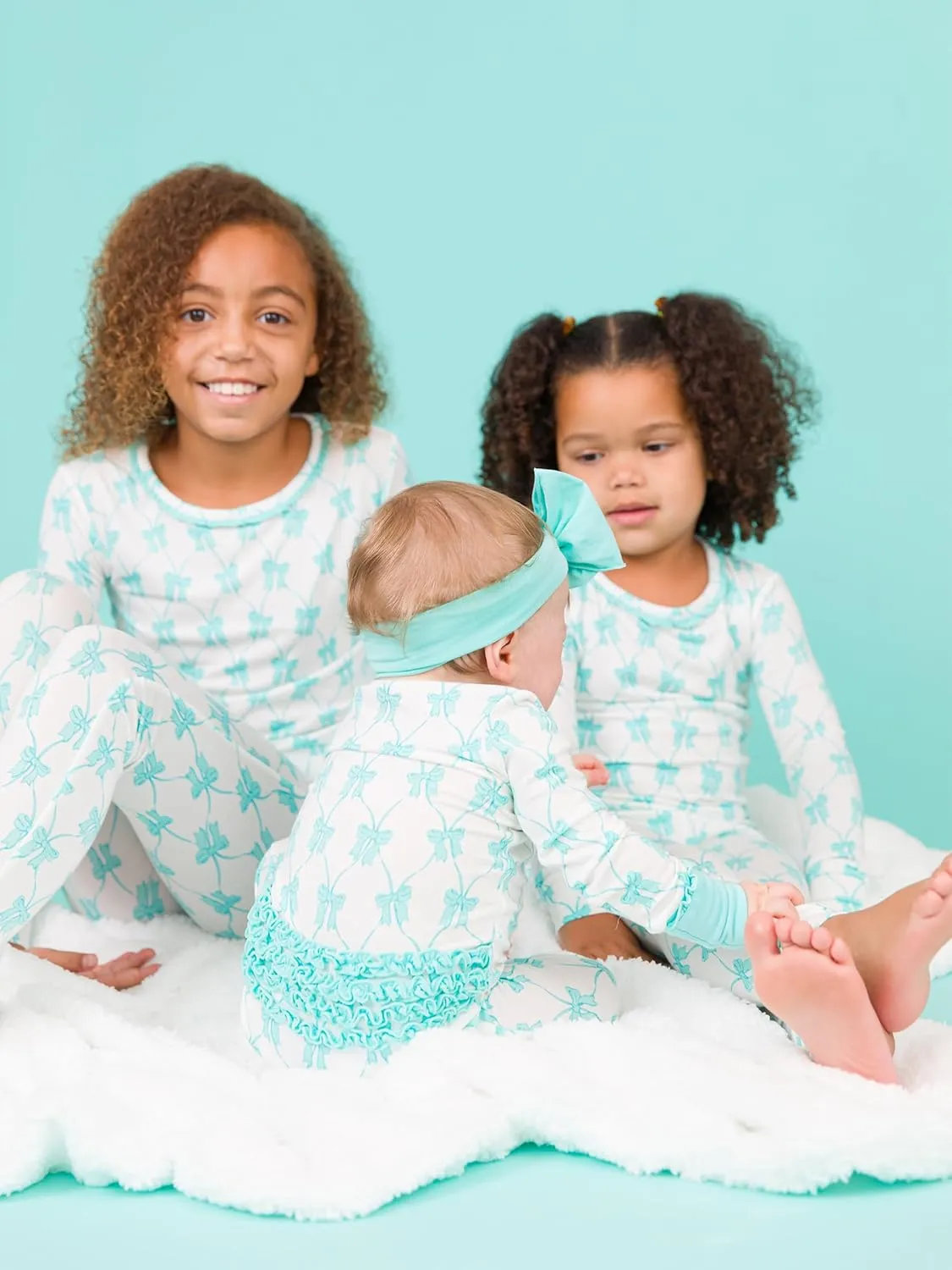 RuffleButts SoftSnooze™ Viscose from Bamboo Baby Girls Ruffle One Piece Convertible Pajamas