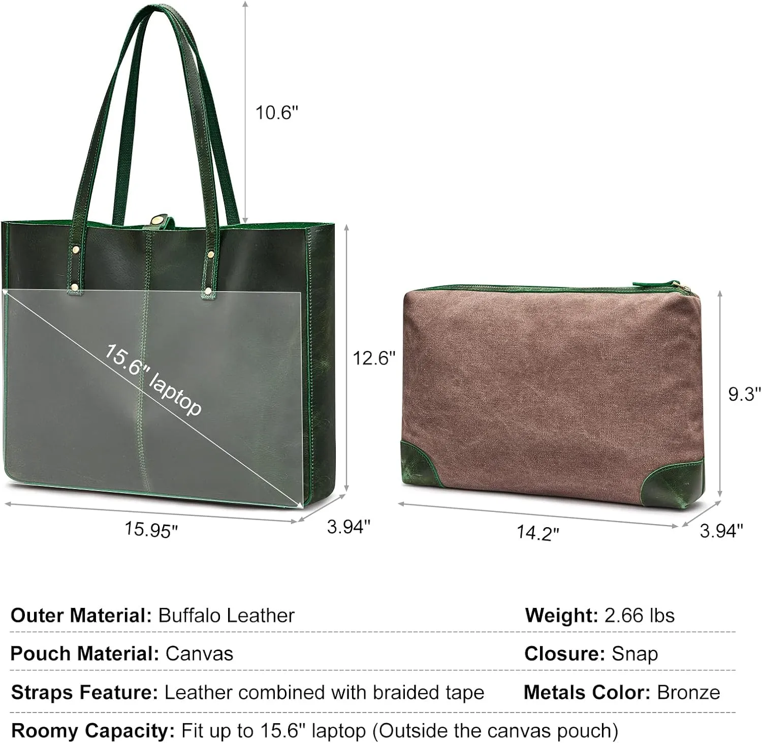 S-ZONE Genuine Leather Shoulder Tote Bag for Women Large Handbag Work Purse