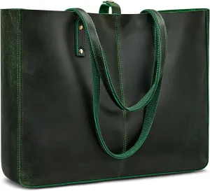 S-ZONE Genuine Leather Shoulder Tote Bag for Women Large Handbag Work Purse