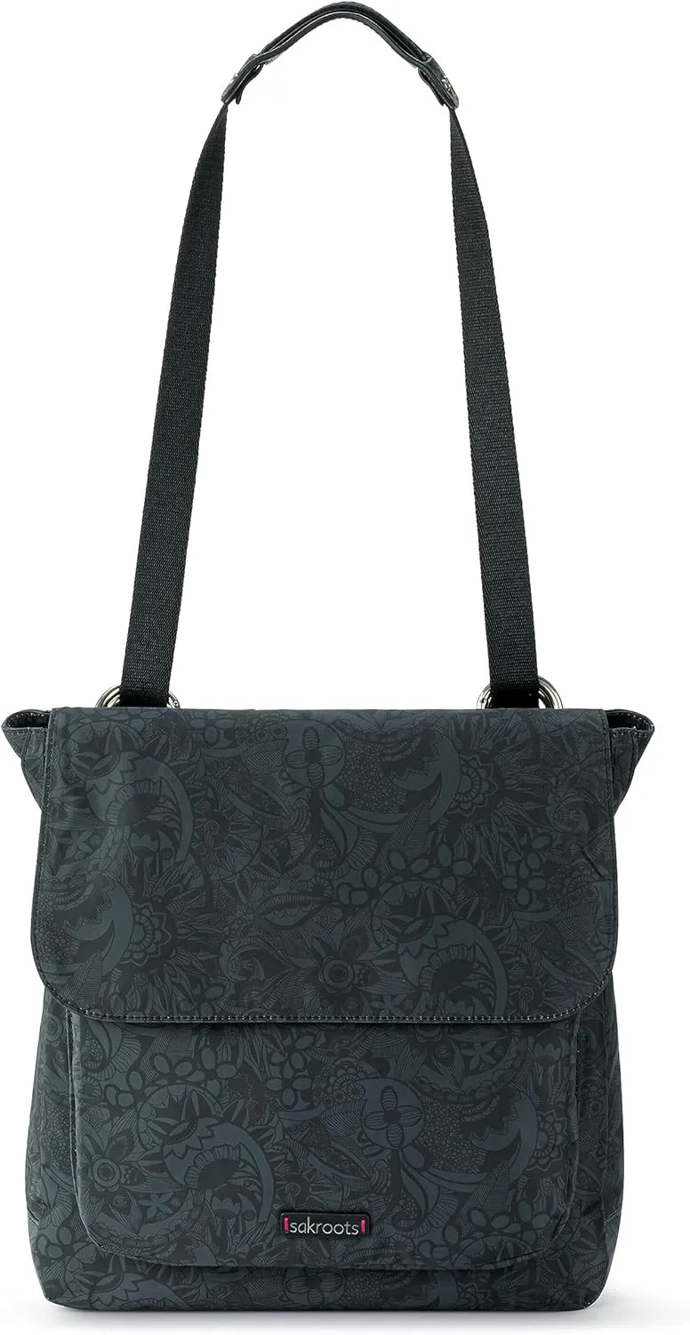 Sakroots Olympic Convertible Backpack in Eco Twill, Adjustable Strap, Black Spirit Desert