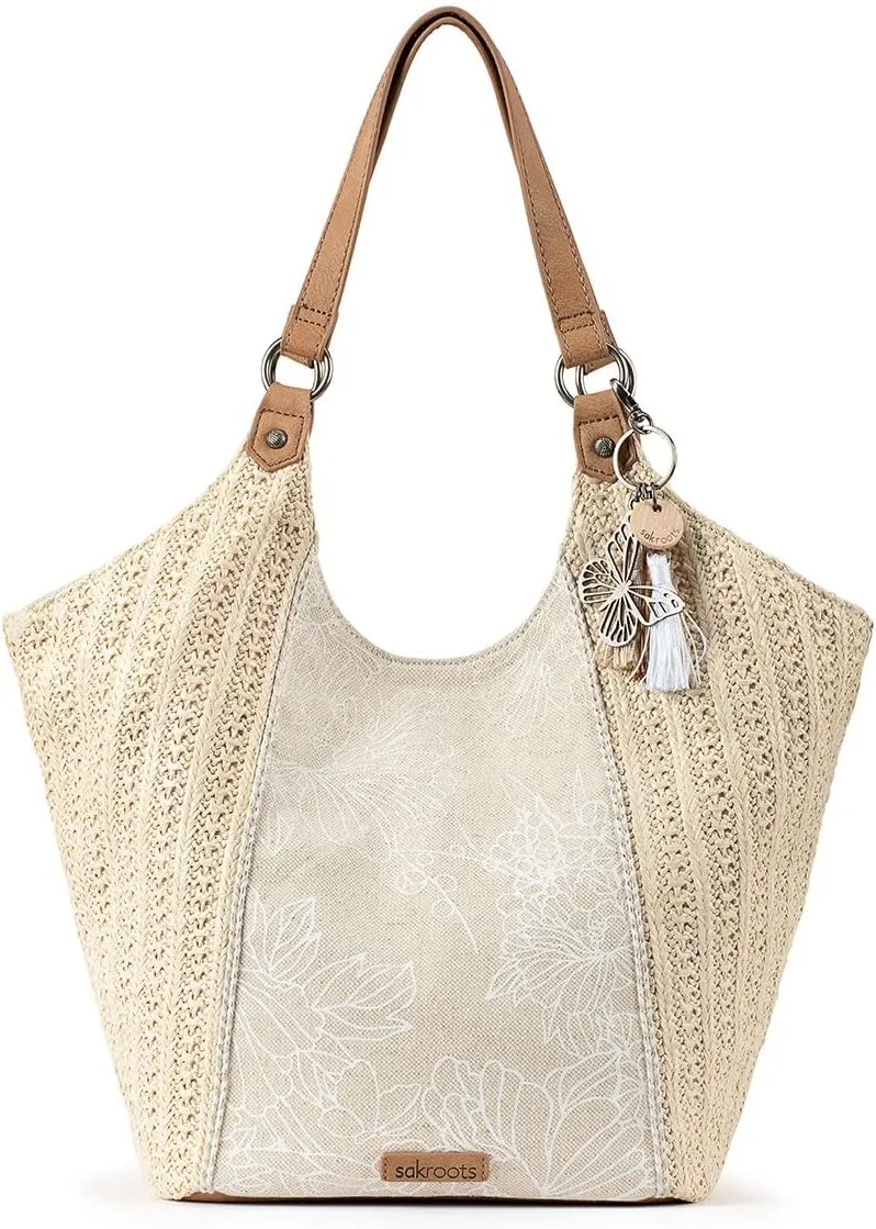 Sakroots The Sak Roma Shopper Shoulder Bag Large Purse & Tote Bag with Double Straps & Zipper Pockets for Everyday & Travel