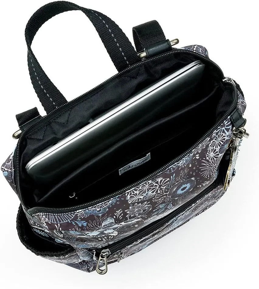 Sakroots womens Eco-twill, Laptop Compartmen Loyola Backpack in Eco Twill Convertible Purse with Adjustable Crossbody Strap Multifunctional Bag, Midnight Seascape, One Size US