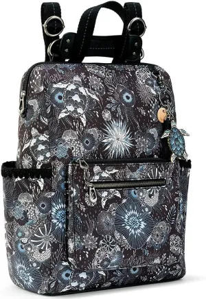Sakroots womens Eco-twill, Laptop Compartmen Loyola Backpack in Eco Twill Convertible Purse with Adjustable Crossbody Strap Multifunctional Bag, Midnight Seascape, One Size US