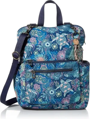 Sakroots womens Eco-twill Loyola Convertible Backpack, Royal Blue Seascape, One Size US