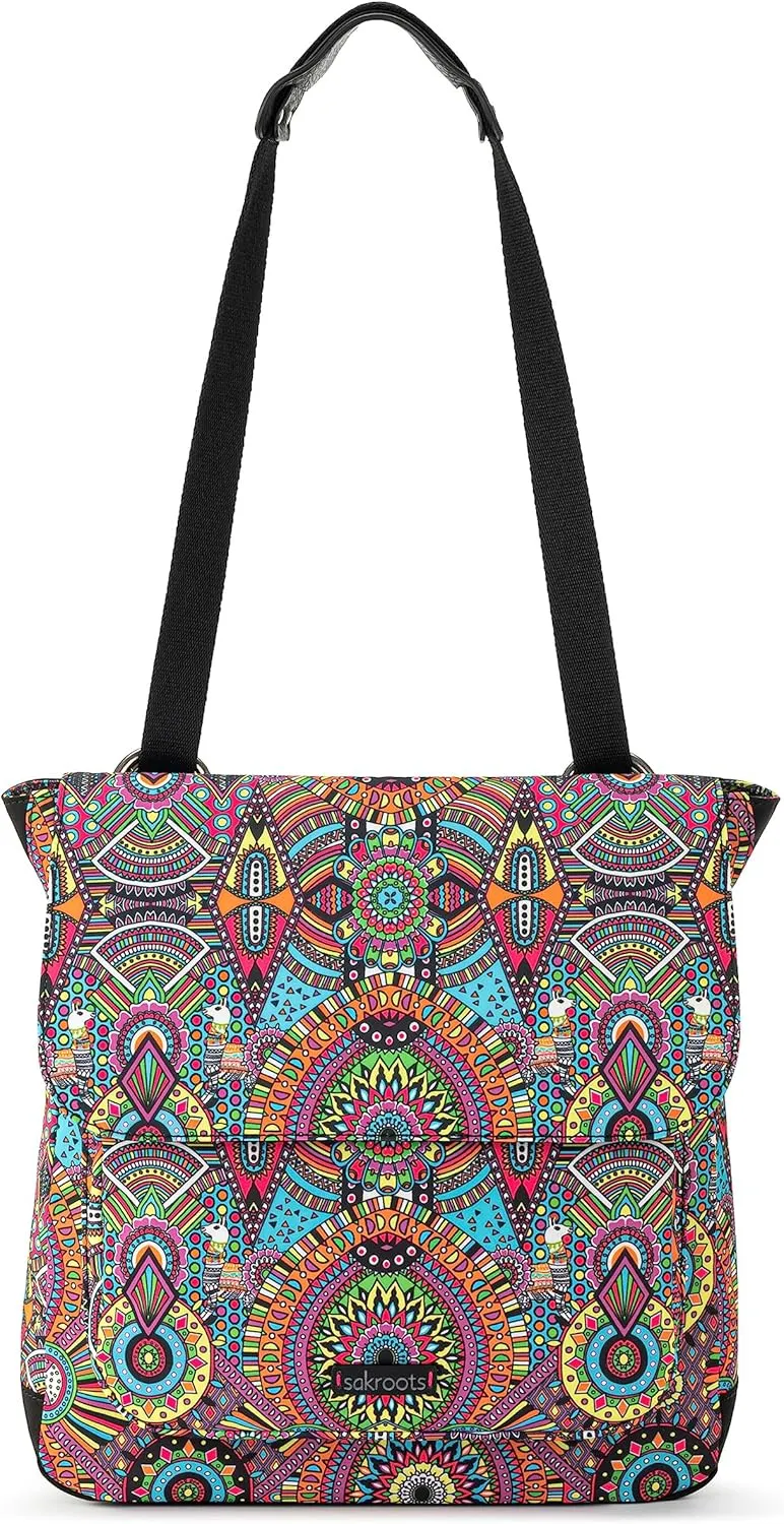 Sakroots Women's Olympic Convertible Backpack, Rainbow Wanderlust, 13IN x 3IN x 12.5IN