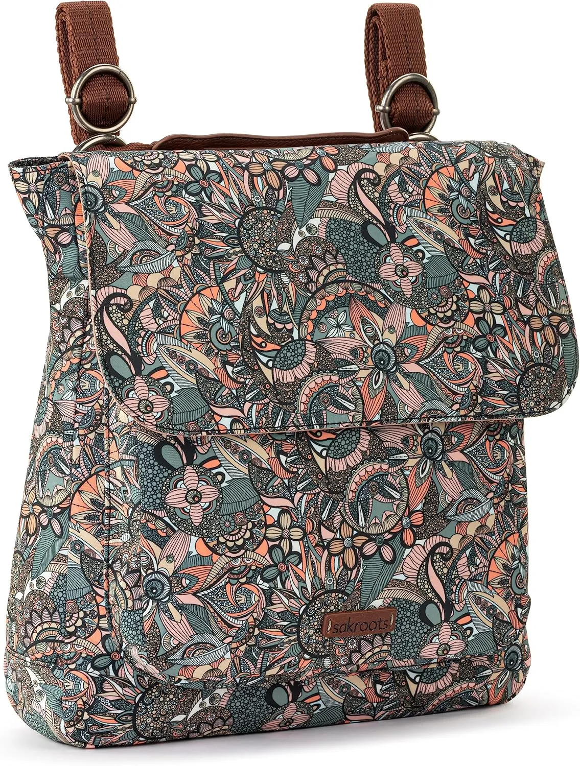 Sakroots Women's Olympic Convertible Backpack, Sienna Spirit Desert, 13IN x 3IN x 12.5IN