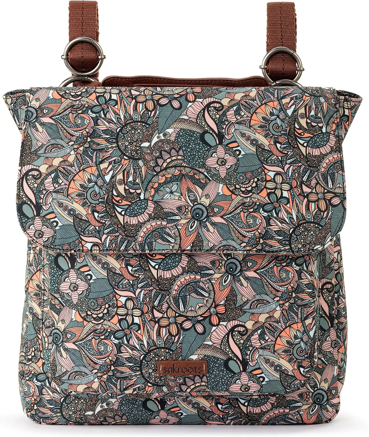 Sakroots Women's Olympic Convertible Backpack, Sienna Spirit Desert, 13IN x 3IN x 12.5IN