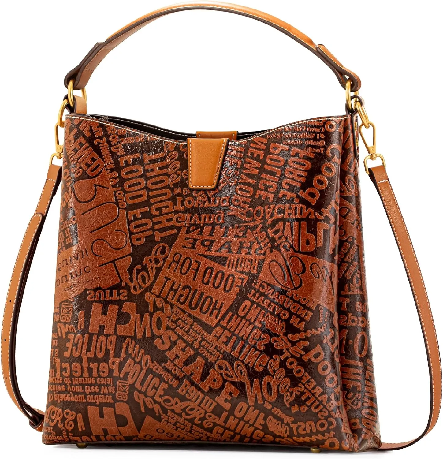 Satchel Handbags for Women Vintage Shoulder Purses PU Leather Top Handle Tote Bag with Adjustable Strap