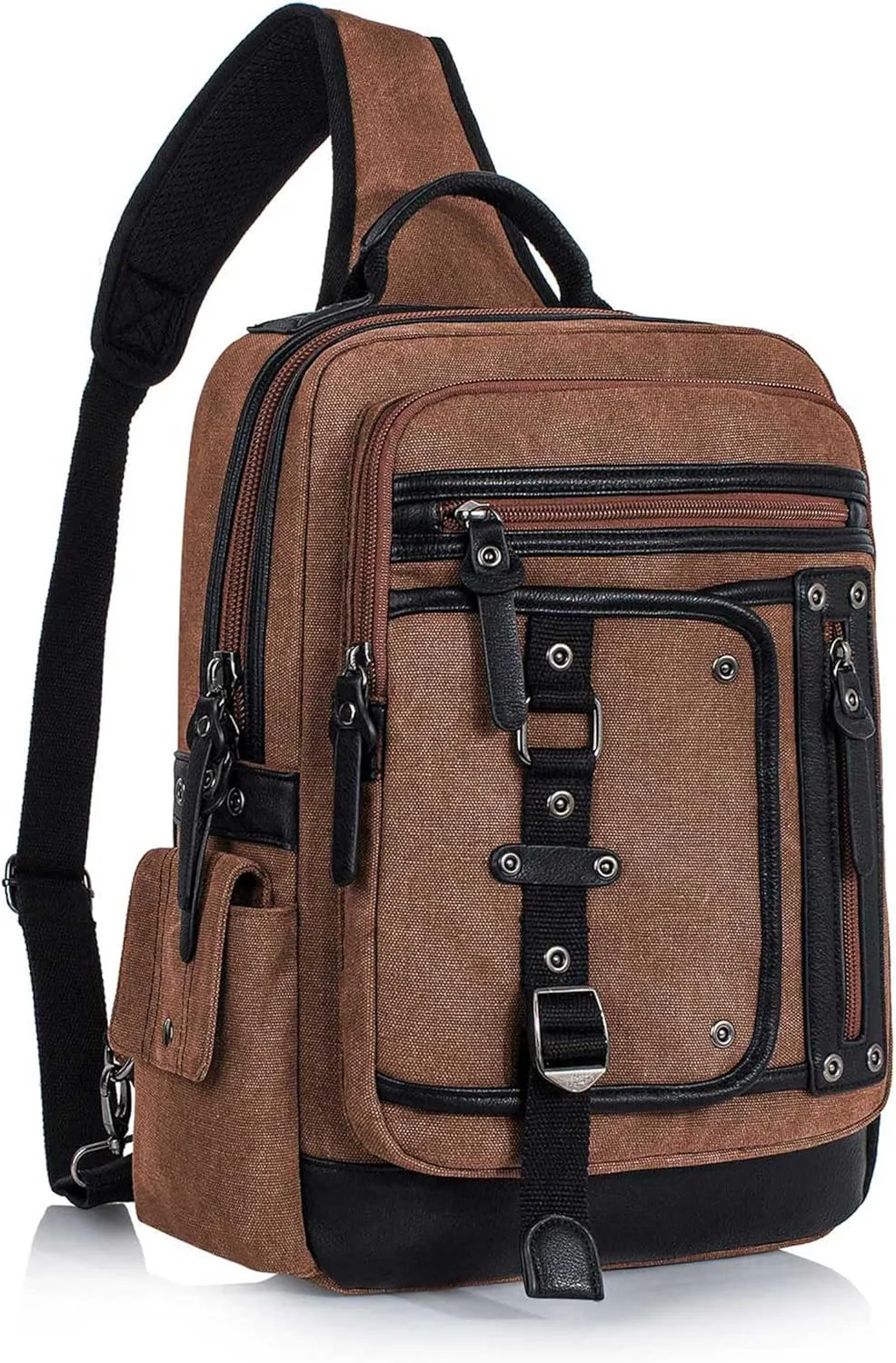 Schkleier Messenger Bag for Men Canvas Sling Bag Crossbody Backpack Laptop Shoulder Bag Hiking Daypacks Casual Tactical