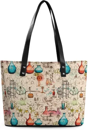 Science Chemical Knowledge Leather Handbags for Women Shoulder Tote Crossbody Travel Purses with Zippered