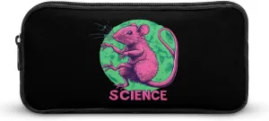 Scientific Mutant Mice Cute Pencil Case Box Fashion Pen Organizer Coin Pouch Makeup Bag with Zippered Office