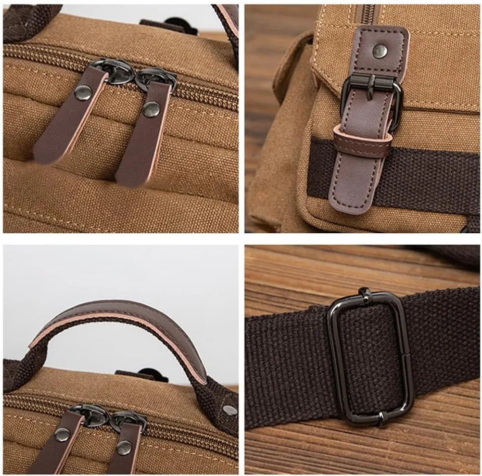 Sechunk Canvas Messenger Bag Sling Bag Crossbody Bag Shoulder Bag Retro Cross Body Handbags
