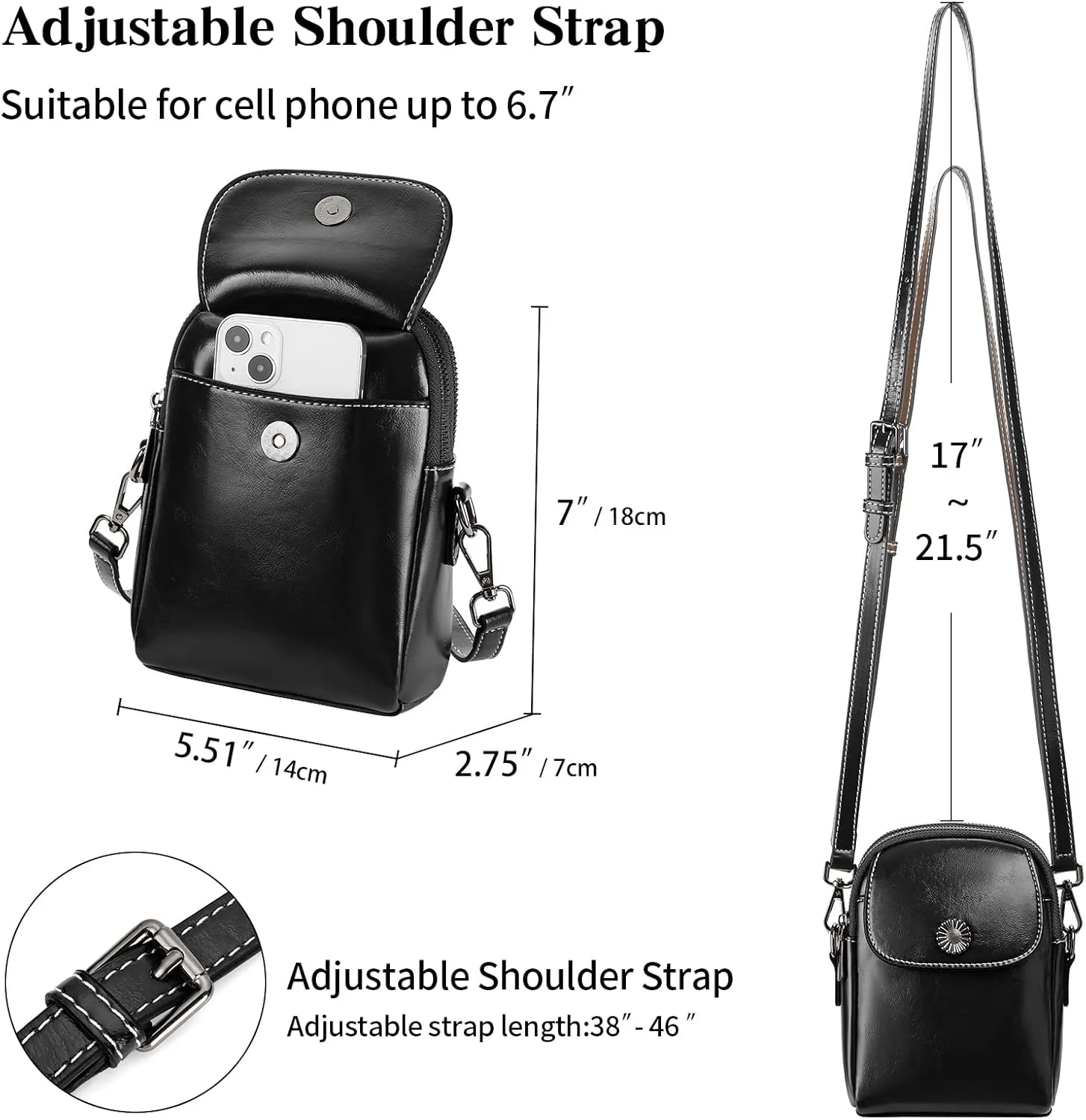 SENDEFN Cell Phone Purses for Women Small Crossbody Bag Shoulder Handbag with Adjustable Strap