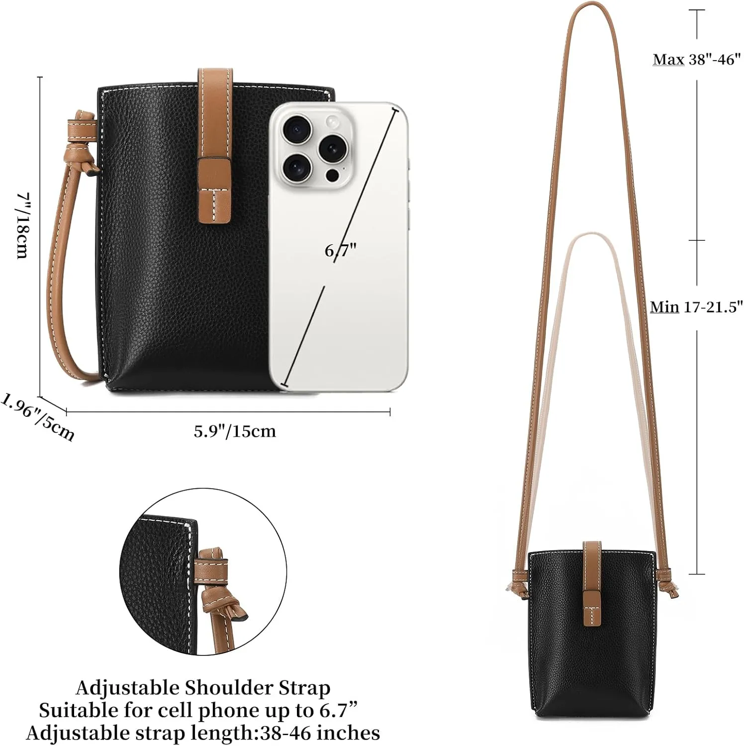 SENDEFN Cell Phone Purses for Women Small Crossbody Bag Shoulder Handbag with Adjustable Strap