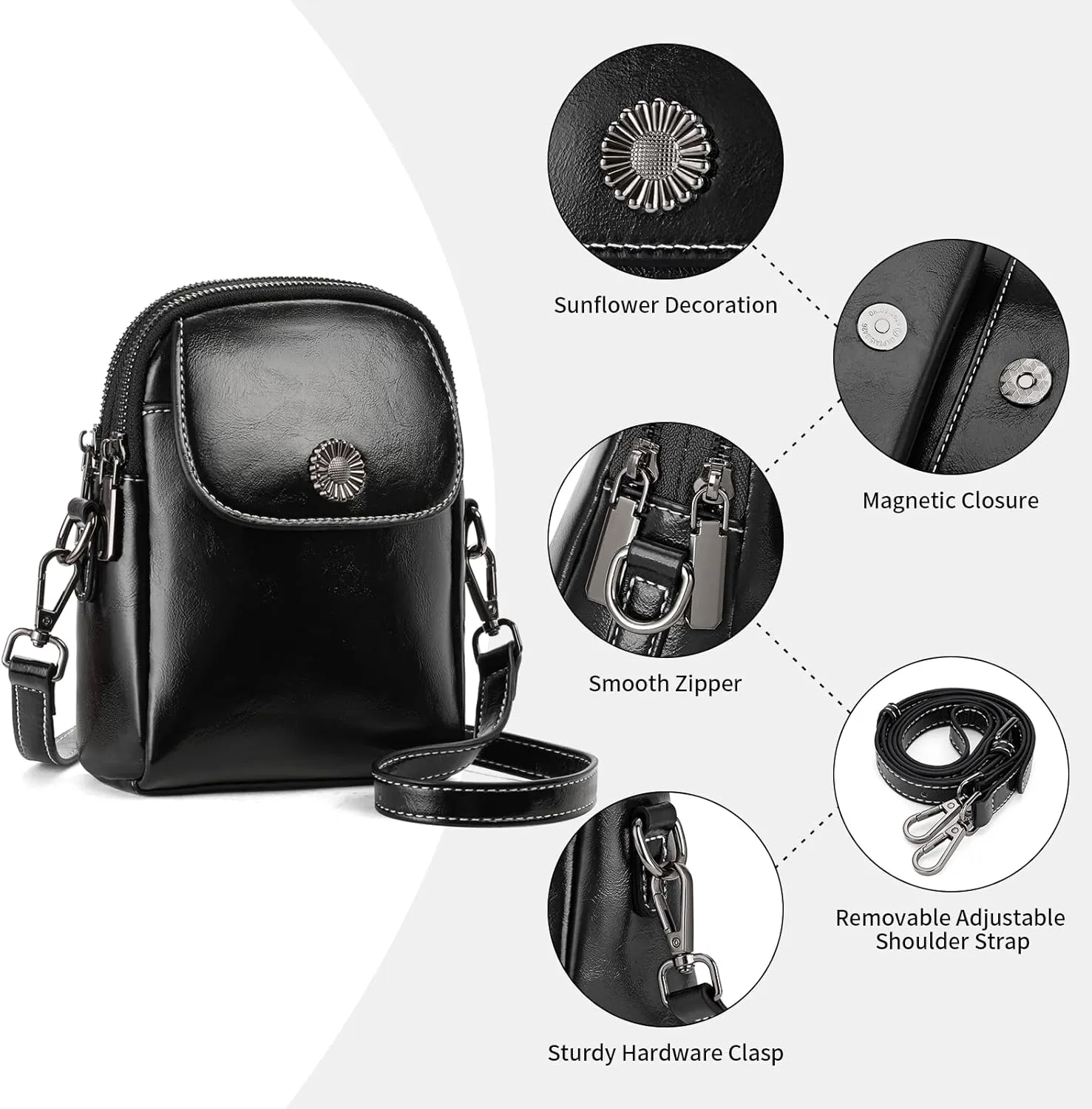 SENDEFN Cell Phone Purses for Women Small Crossbody Bag Shoulder Handbag with Adjustable Strap