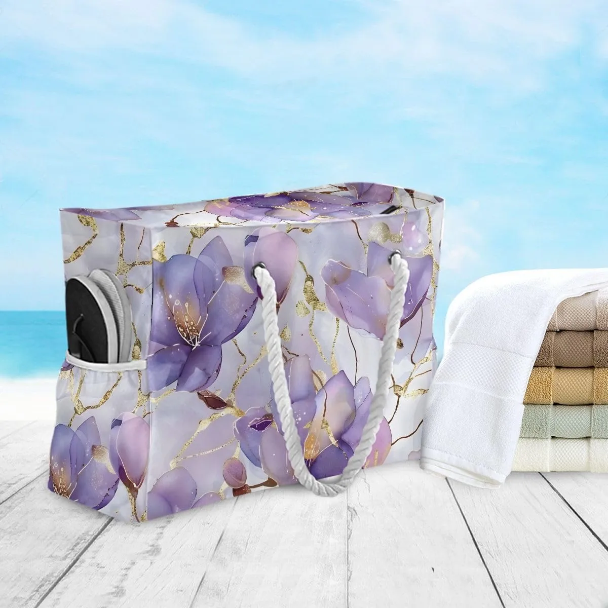 senya Large Beach Bags Totes Swim Canvas Tote Shoulder Bag Water Resistant Bags for Gym Travel Daily