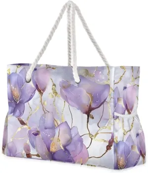 senya Large Beach Bags Totes Swim Canvas Tote Shoulder Bag Water Resistant Bags for Gym Travel Daily