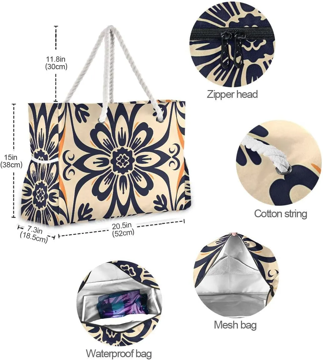 senya Large Beach Shoulder Bags Canvas Tote Water Resistant for Gym Travel Daily