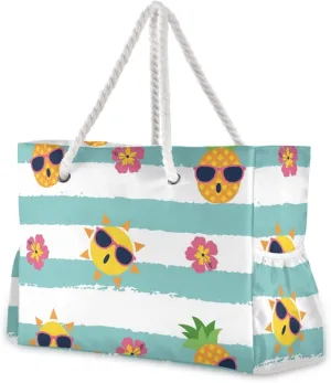 senya Large Beach Shoulder Bags Canvas Tote Water Resistant for Gym Travel Daily