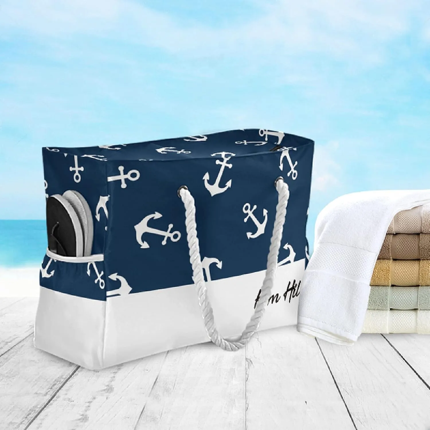 senya Large Beach Shoulder Bags Canvas Tote Water Resistant for Gym Travel Daily
